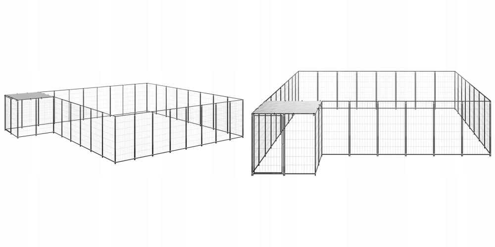 Levně Černá, Kotec pro psa, 57 m², ocelová, 20
