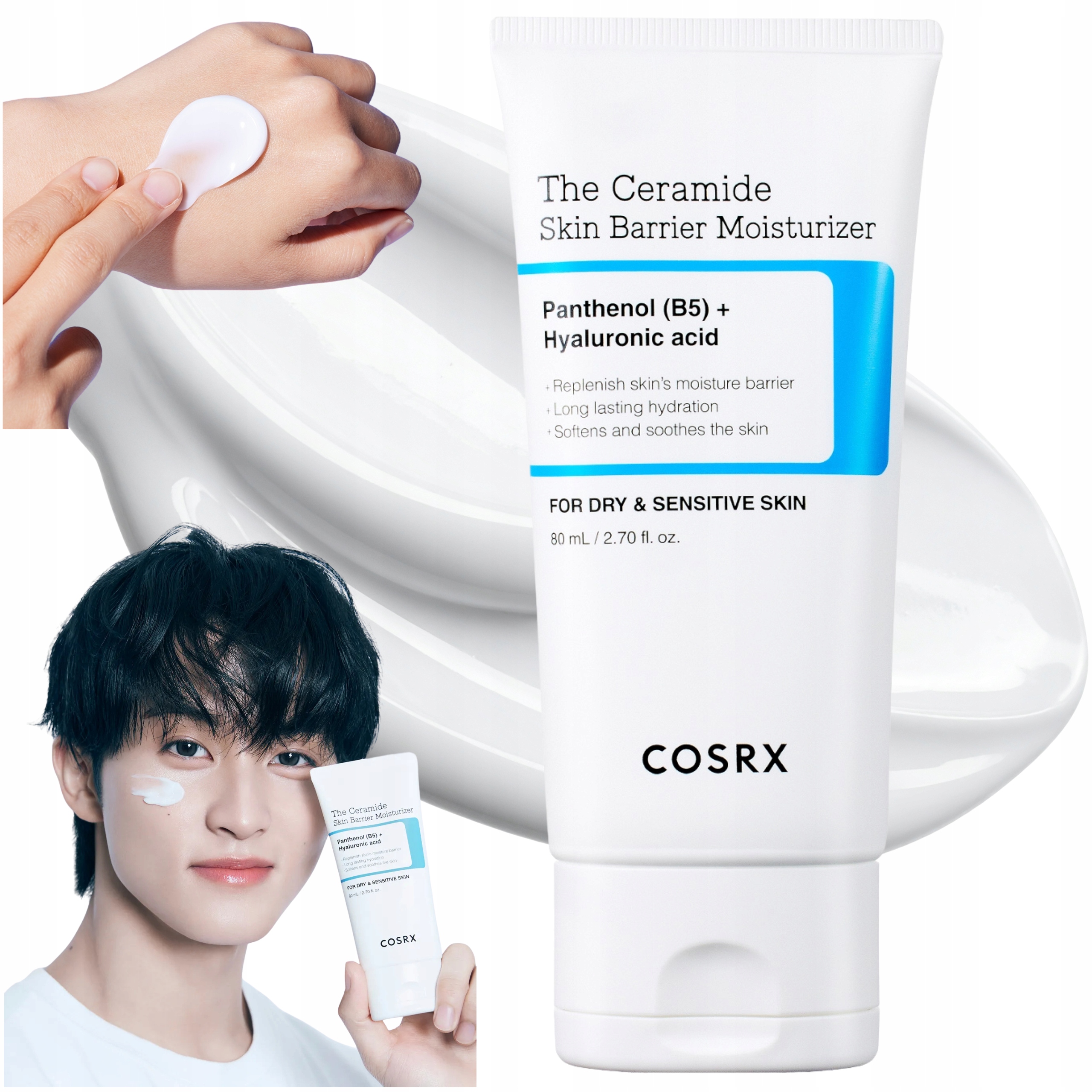 Cosrx Hydratační krém Skin Barrier s ceramidy a kyselinou hyaluronovou 80 ml