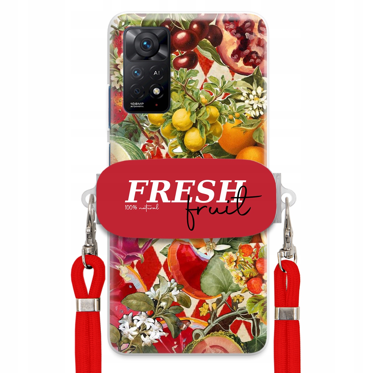 Puzdro pre Xiaomi Redmi Note 11 Pro Plus 5G Červené vodítko Držiak Fresh Fruit
