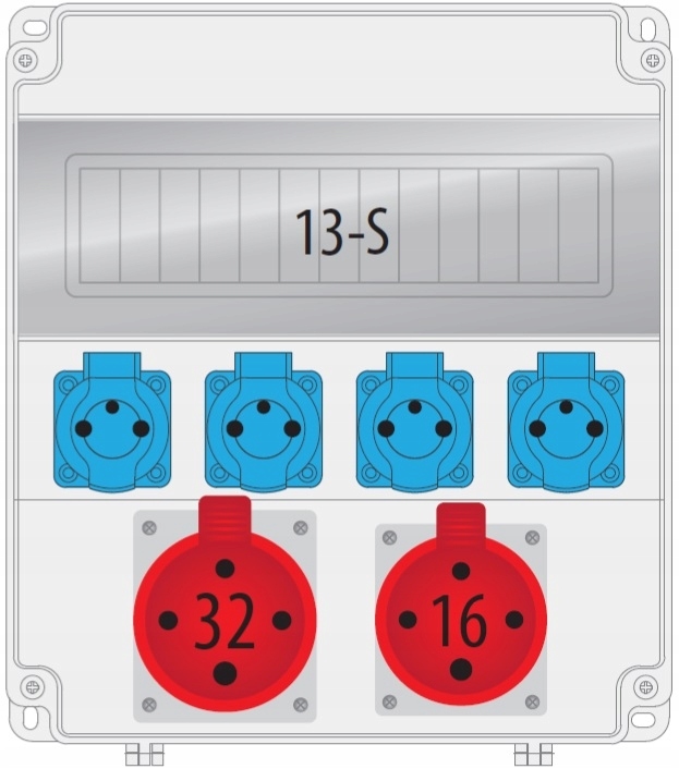 

Rozdzielnica 16A/4p 32A/4p 4x250V 13S B.18.320-11