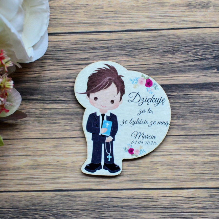 Magnes Podziękowanie gości Komunia Chrzest 10SZT Rodzaj magnes