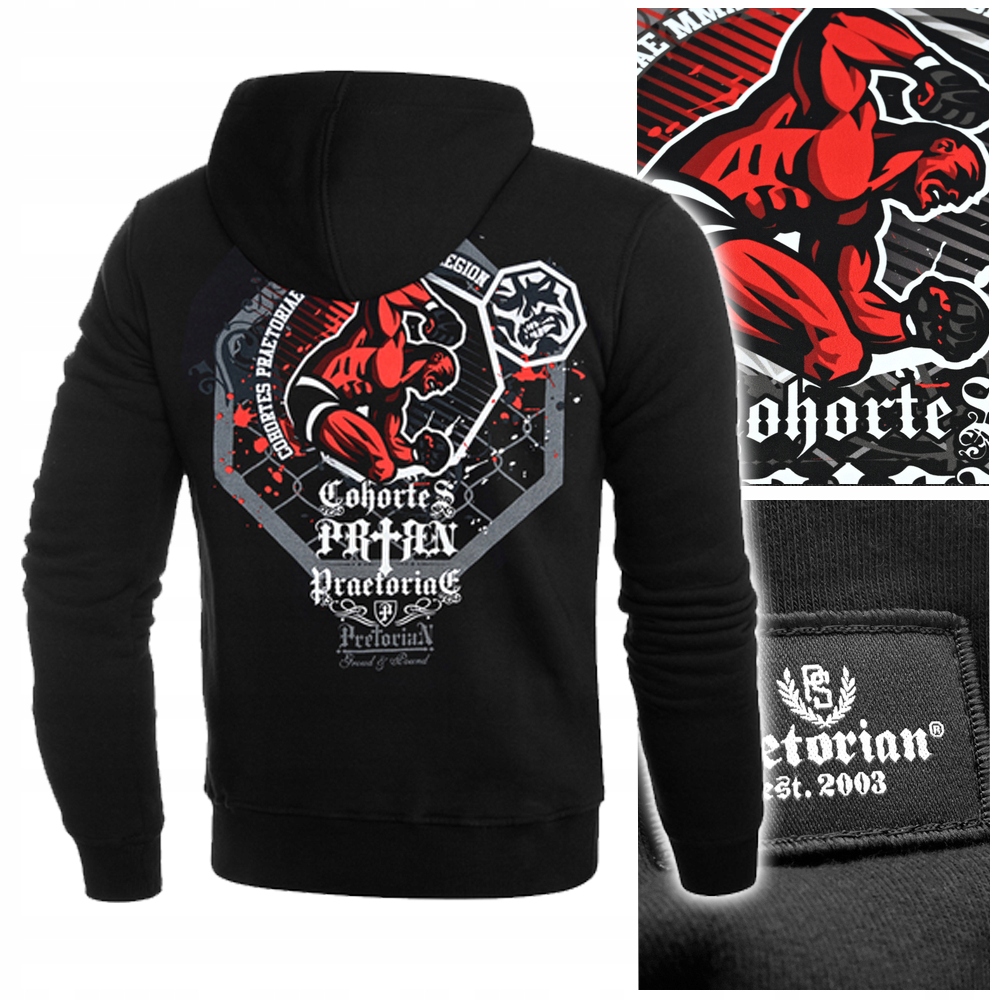 

Bluza Męska Z Kapturem Pretorian Czarna r.L