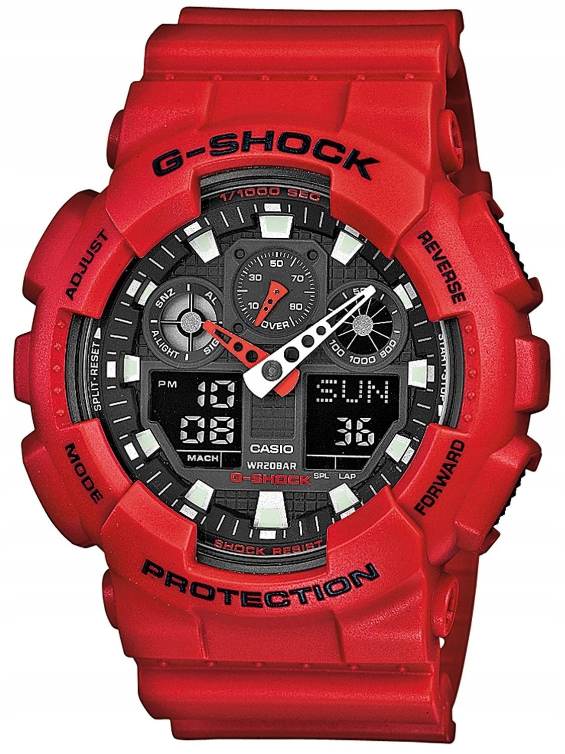 Červené Hodinky Casio G-shock GA-100B-4AER 200 M