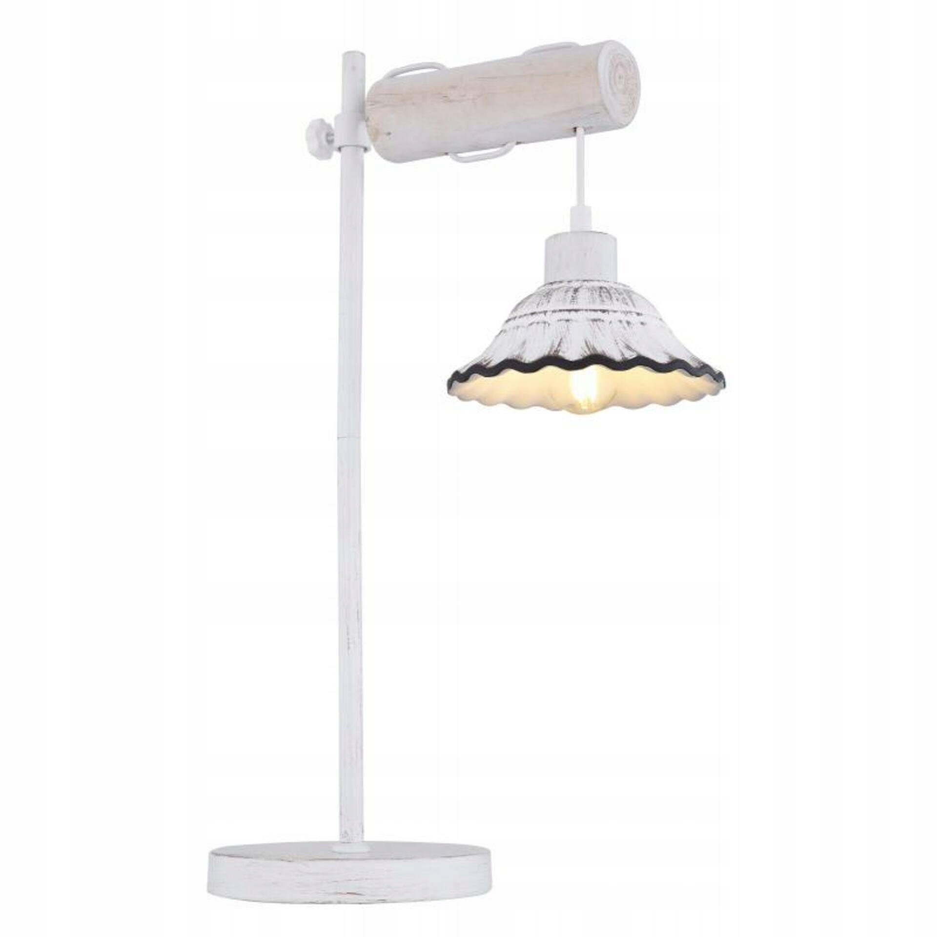 Stolová lampa Globo Jowita E27 biela keramika výškovo nastaviteľná