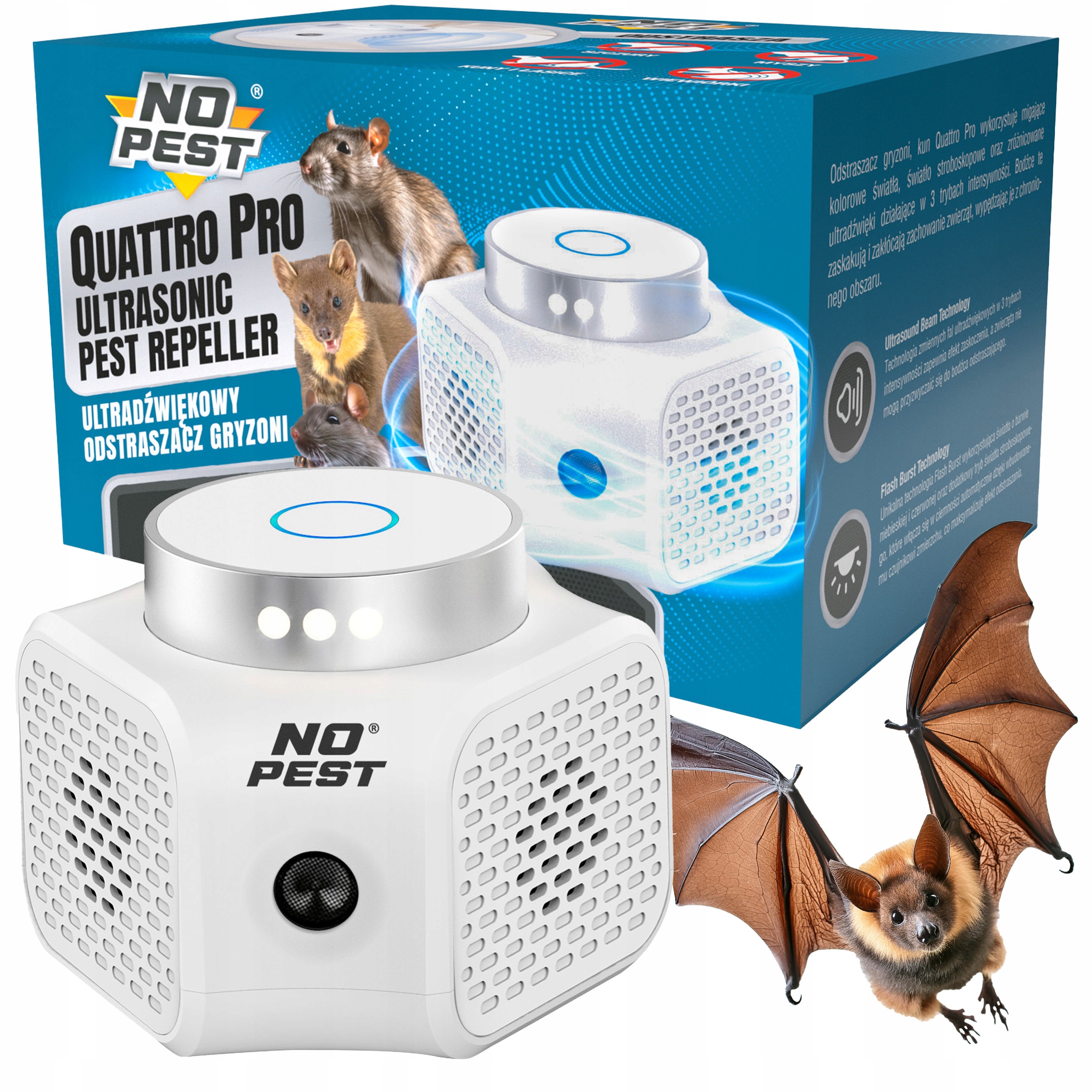 Ultradźwiękowy Odstraszacz Nietoperzy No Pest Urządzenie Na Nietoperze