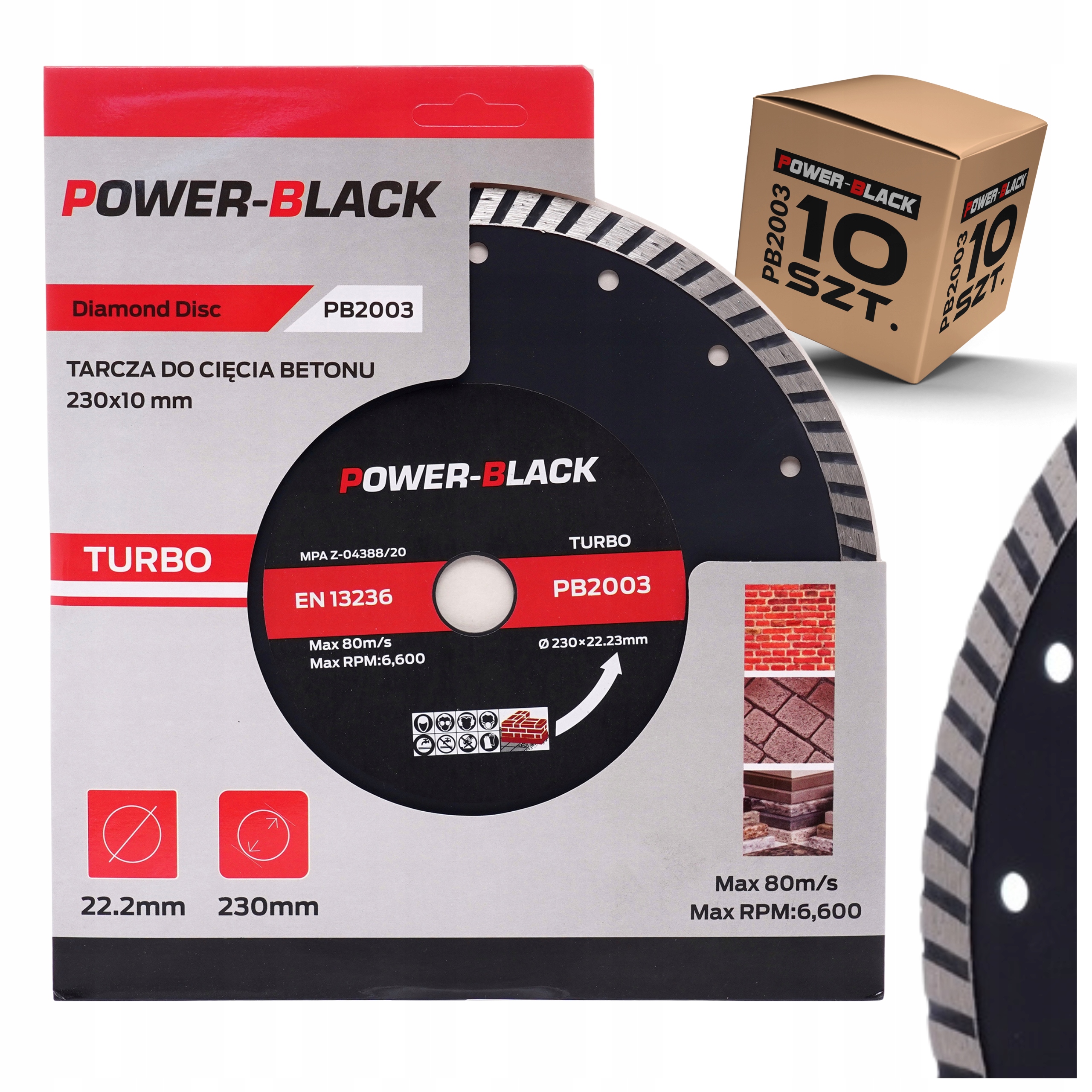 Sada 10 Ks Diamantový Kotouč Na Mramorový Granit Betonu Turbo 230 MM
