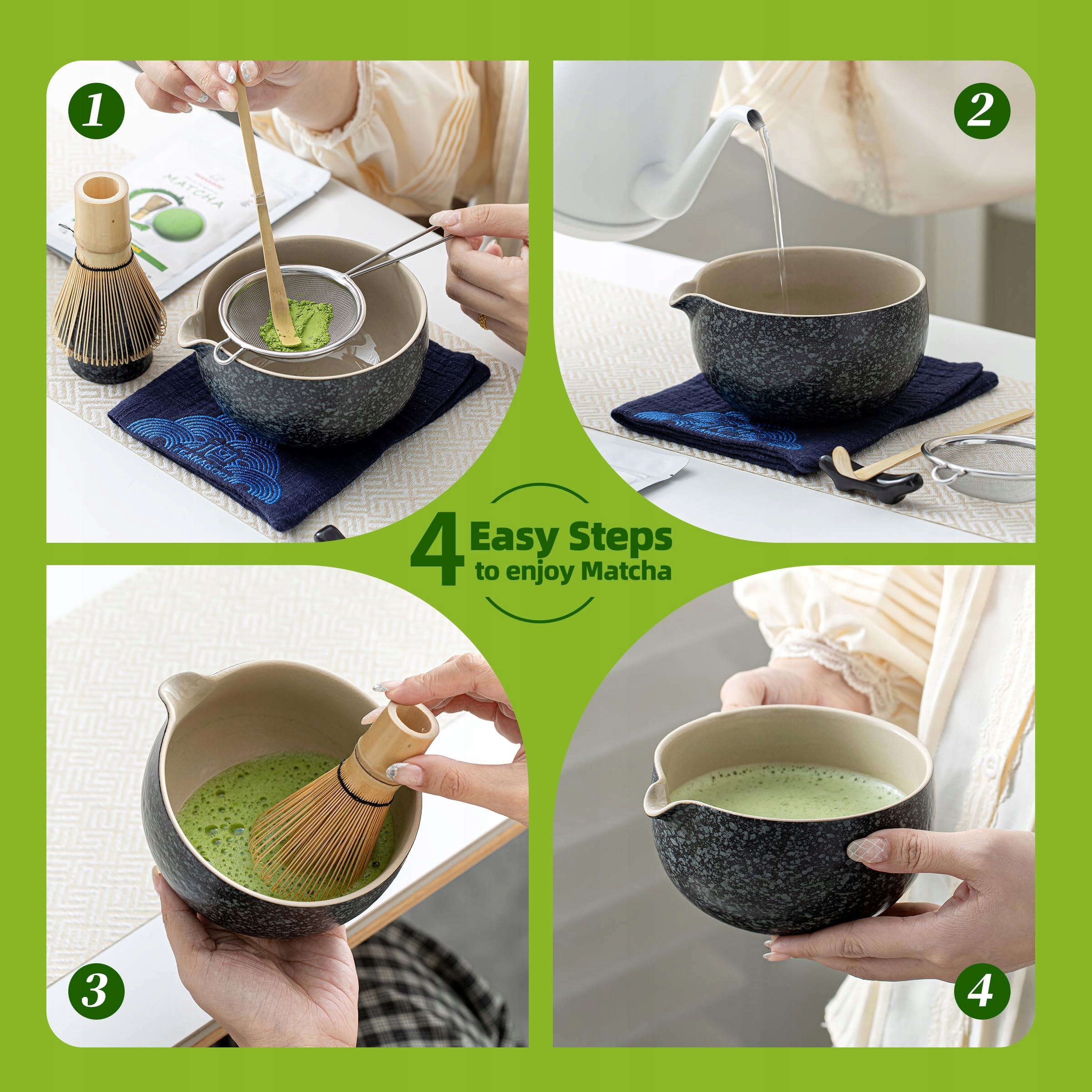 TEANAGOO Zestaw Matcha Dla Miłośników Herbaty Z Miseczką I Akcesoriami — miniatura 4