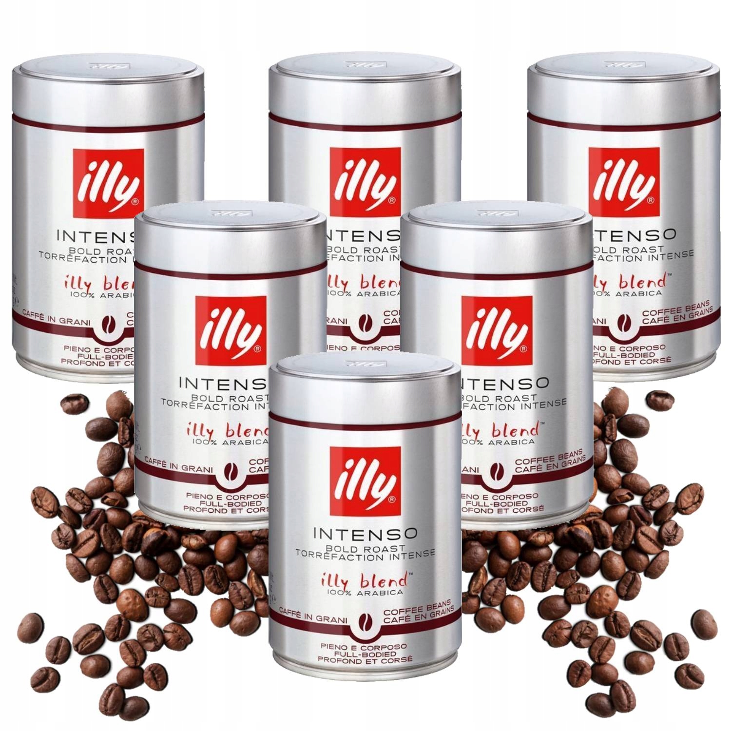 Kawa ziarnista illy Espresso Intenso Dark 100% Arabika zestaw 6x250g