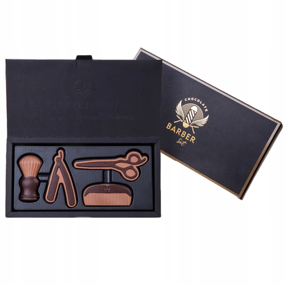 Dárek k narozeninám, jmeninový čokoládový set, štětka na holení