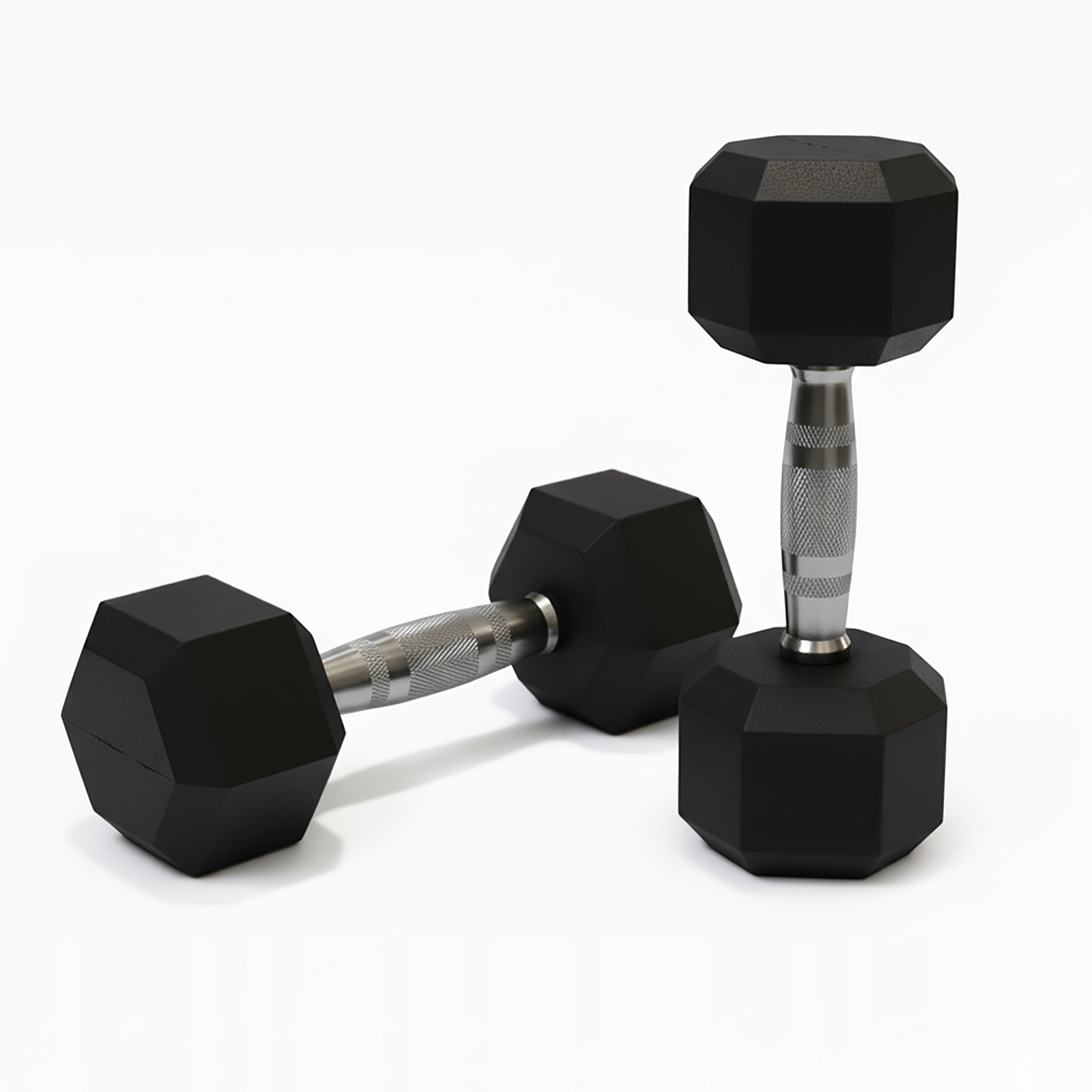 Hantla hantle hex żeliwny do ćwiczeń gumowany żeliwo 2x8kg powlekane