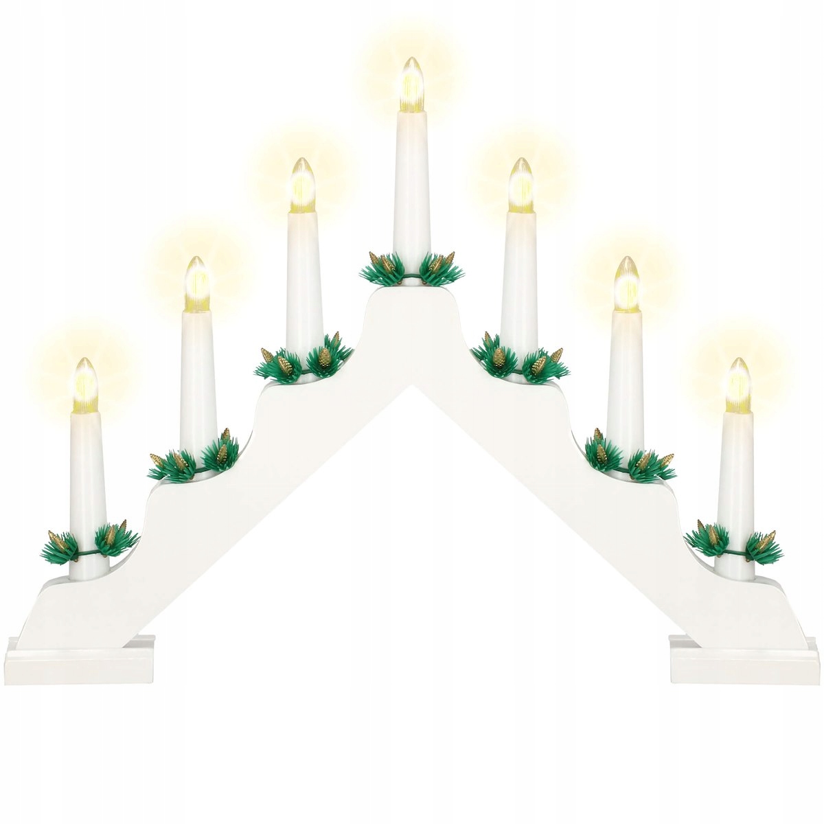 

Świecznik Adwentowy Drewniany Świece 7 Led Lampki