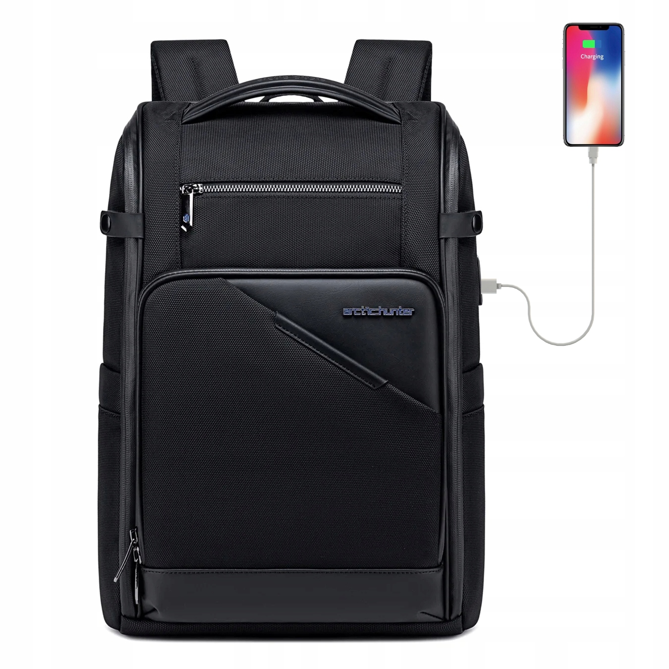 Plecak Arctic Hunter na laptopa 15,6 B00675 z Usb jednokomorowy czarny