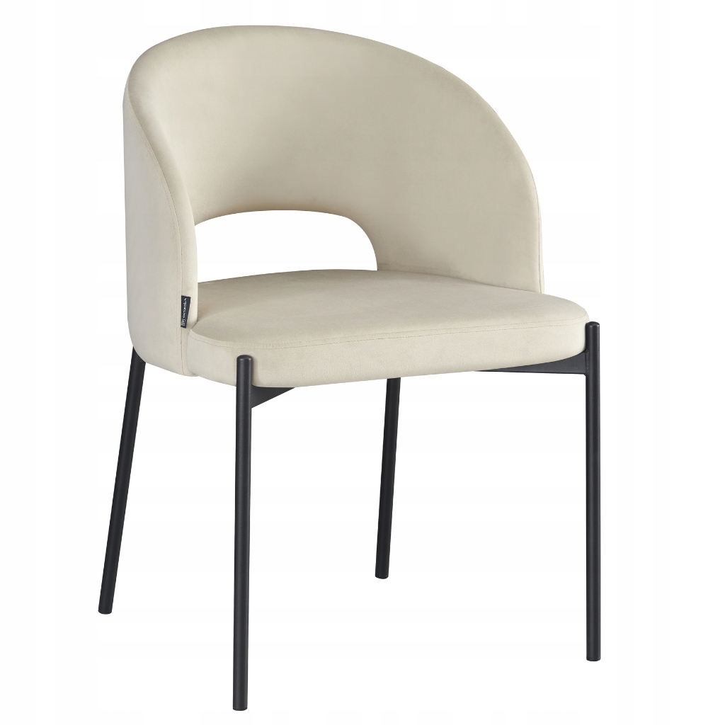 Krzesło tapicerowane welurowe beżowe do salonu, jadalni i kuchni Siena