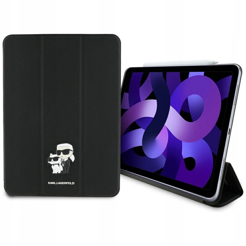 Pouzdro Karl Lagerfeld Saffiano Magnetic Karl & Choupette pro iPad Air 11" 2024