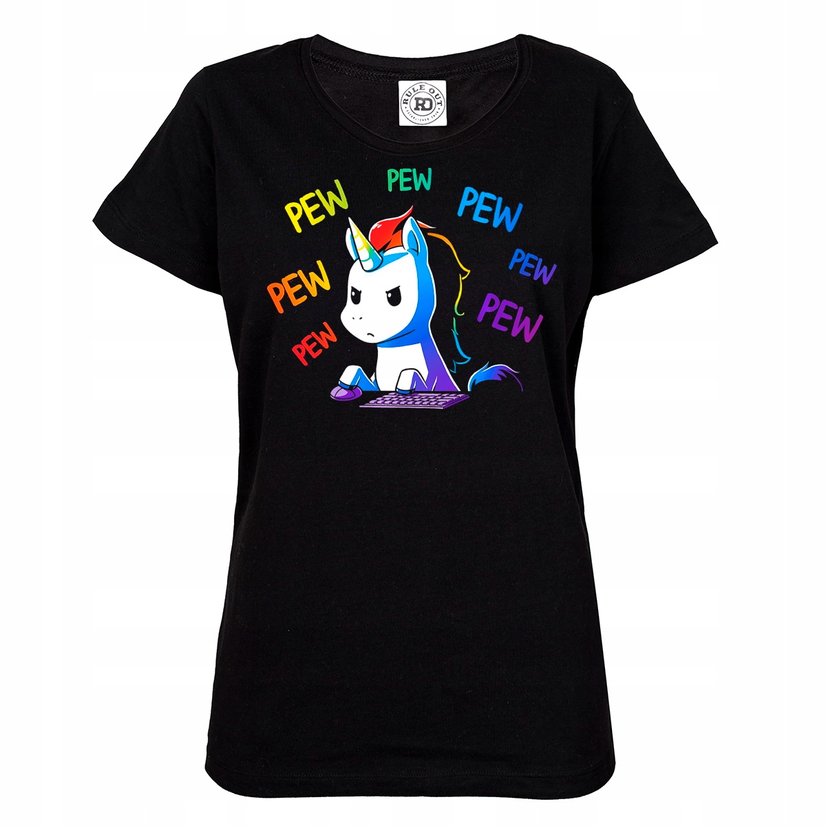 

Damska Koszulka Jednorożec Pew Pew Madafakas