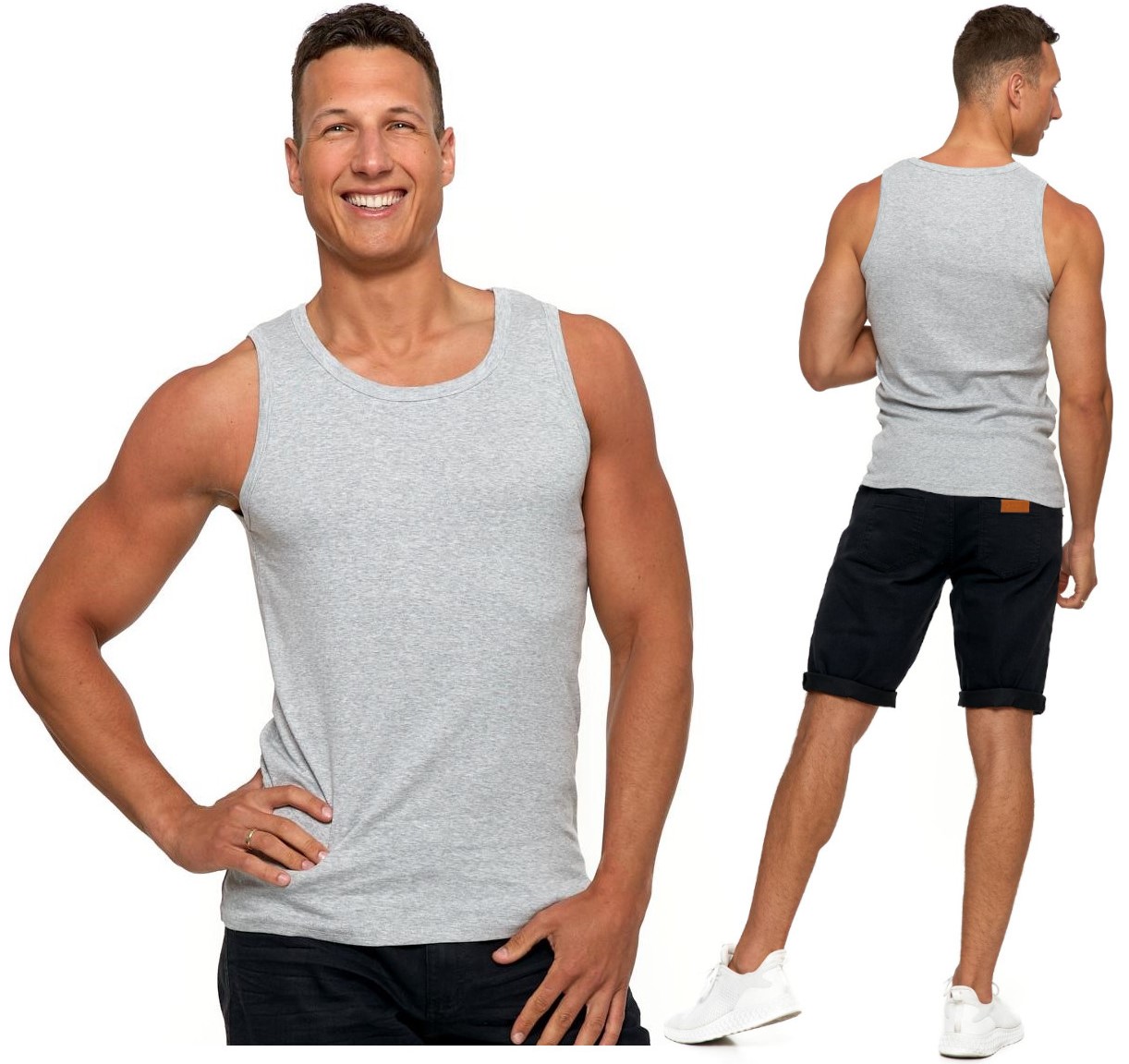 PODKOSZULKA KOSZULKA MĘSKA GŁADKA SZARA 100 % BAWEŁNA KLASYCZNA MORAJ 2XL