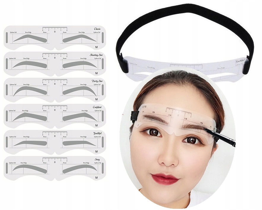 

Szablony Do Stylizacji Brwi 6 sztuk linijka M