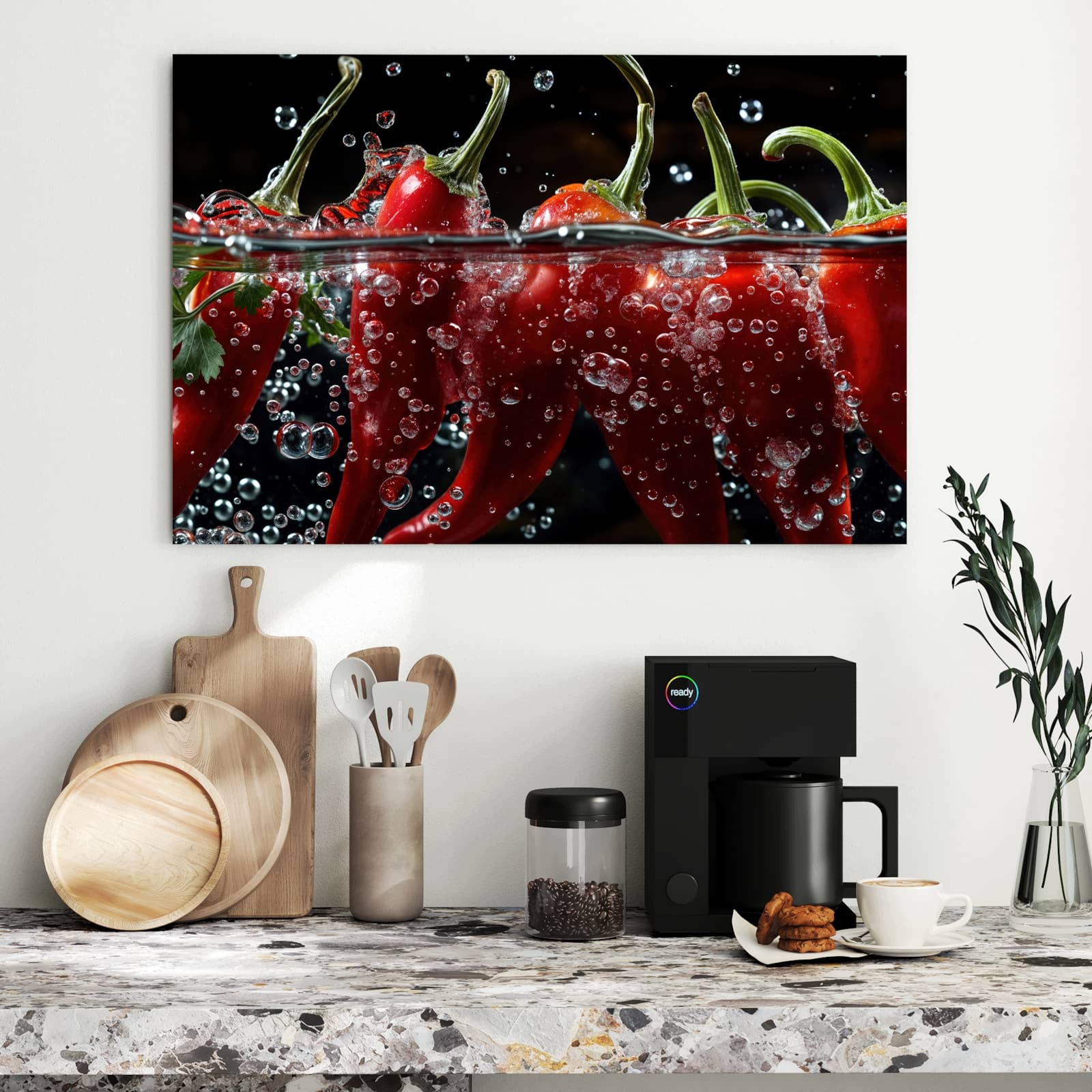Magnetická tabule Paprika Voda 90 × 60 cm