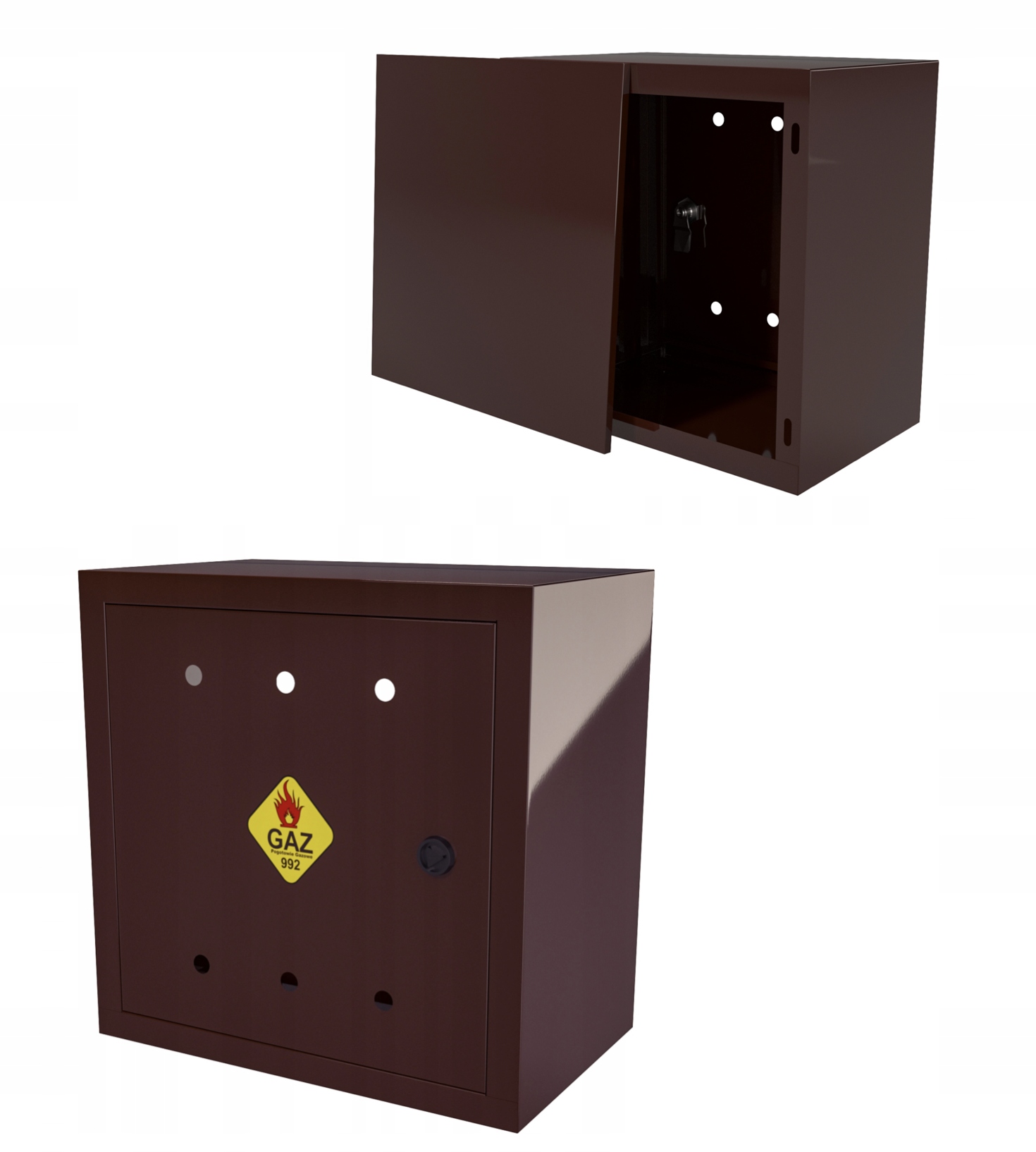 Plynová Skříňka 40x40x25 Hnědá Se Zády