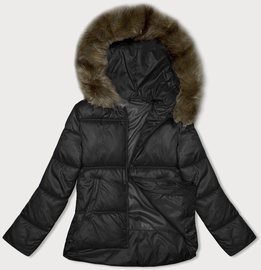 Zimní Bunda Kapuce B8190 Černá XXL (44)