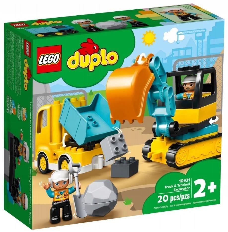 LEGO DUPLO 10931 CIĘŻARÓWKA I KOPARKA GĄSIENICOW..