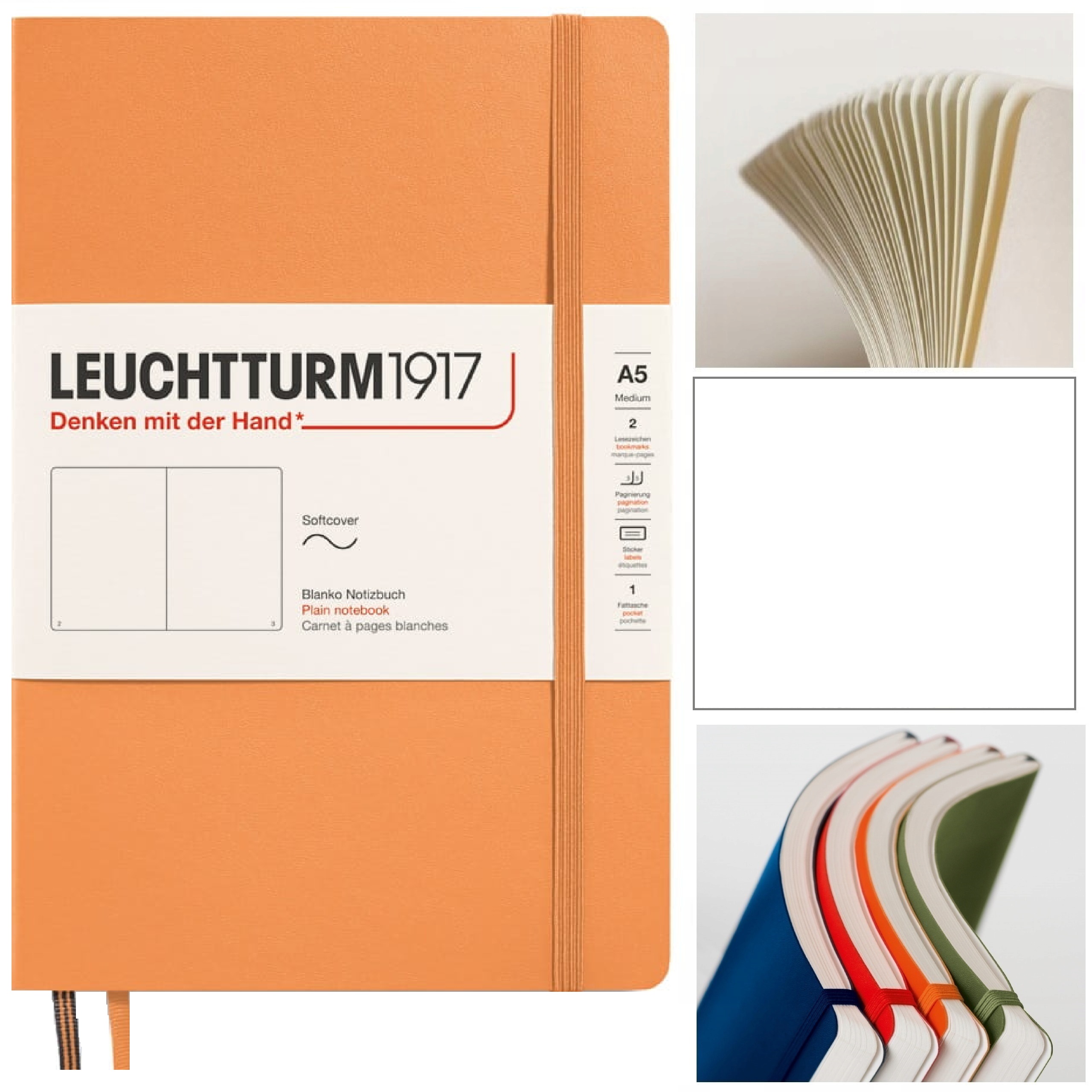 LEUCHTTURM1917 Notatnik Notes A5 Gładki miękka oprawa szkicownik Apricot