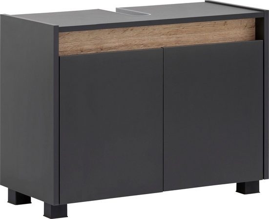 

Szafka pod umywalkę Cosmo, antracyt, dąb 80 cm