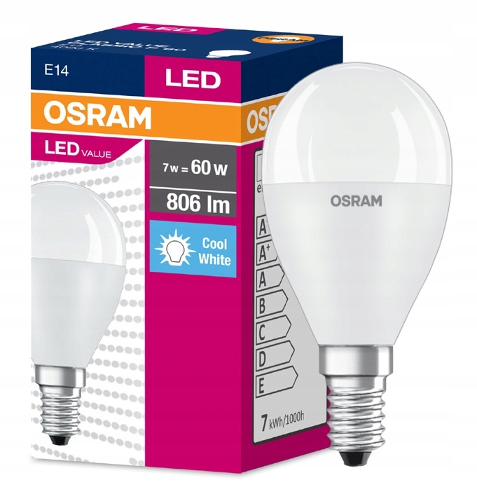 

Osram kulka Led Value 8W 60W 4000K E14
