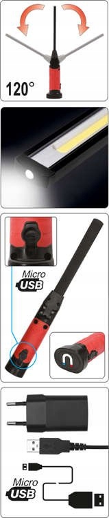 YATO - LAMPA WARSZTATOWA COB LED 5W + 3W EAN (GTIN) 5906083029936