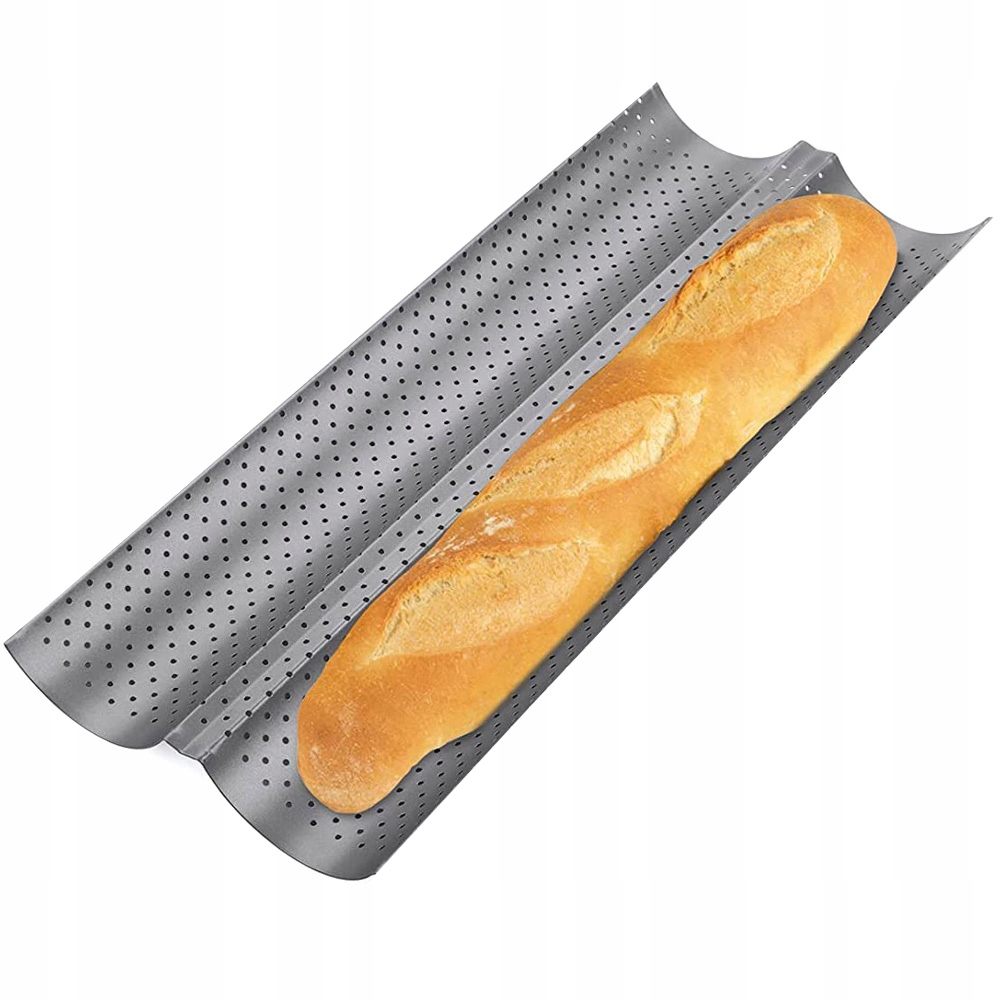 BLACHA DO PIECZENIA BUŁEK BAGIETEK ZAPIEKANEK STALOWA PODWÓJNA FOREMKA