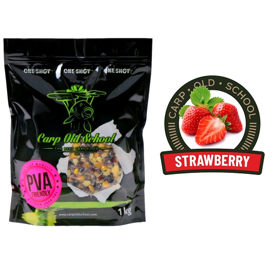 Carp Old School Rainbow Mix Pva Friendly Truskawka 1kg mix ziaren do pva