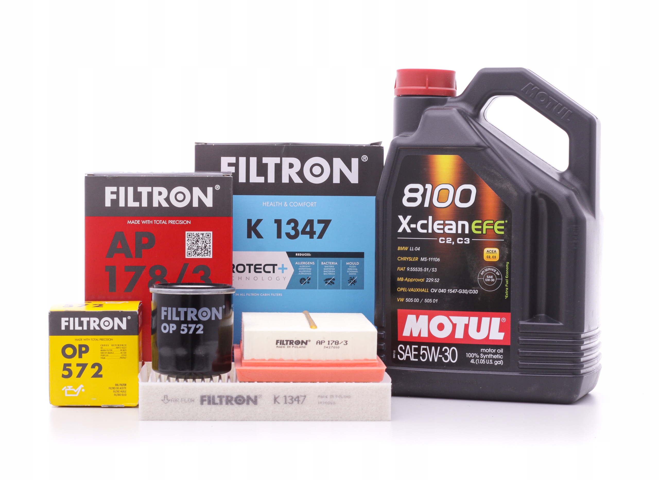 Filtron Sada Filtrů Olej Motul Efe 5V30 4 L Toyota Aygo II Citroen C1 II