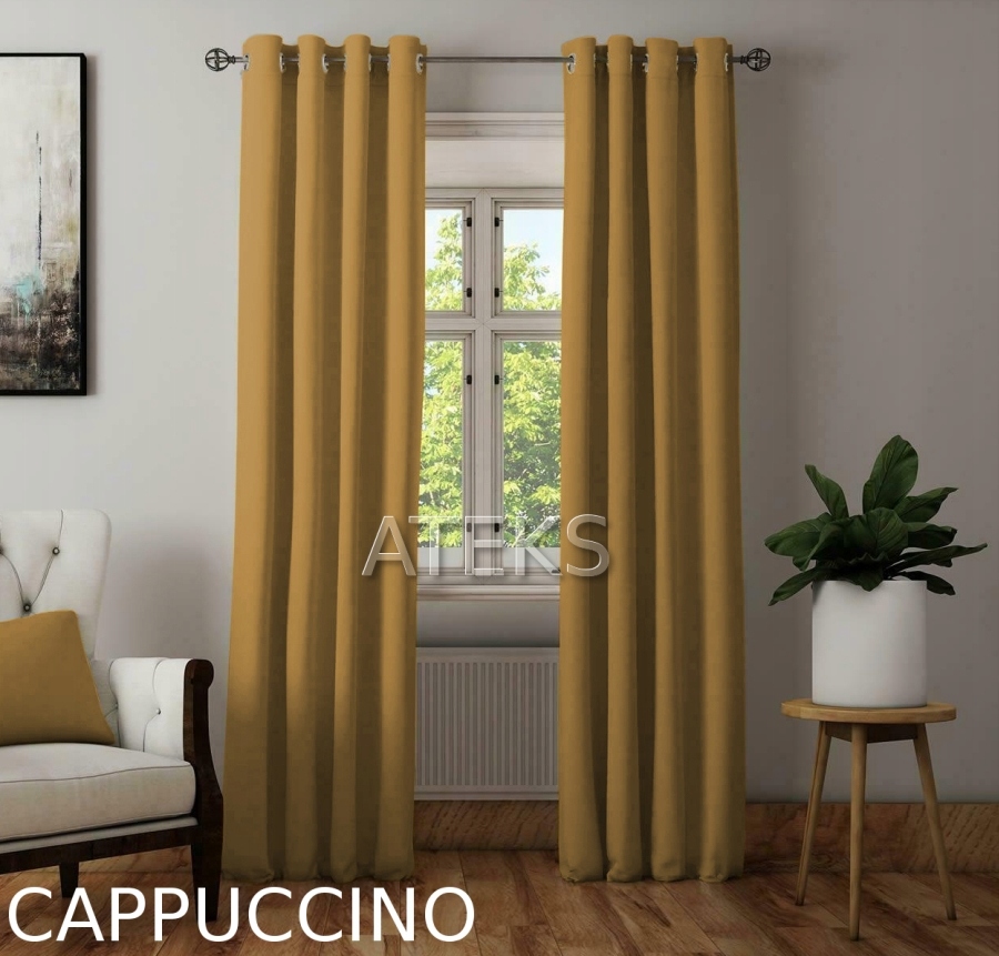 ZASŁONY MATOWE ZASŁONA PRZELOTKI 145x250 cappucino Wzór gładki