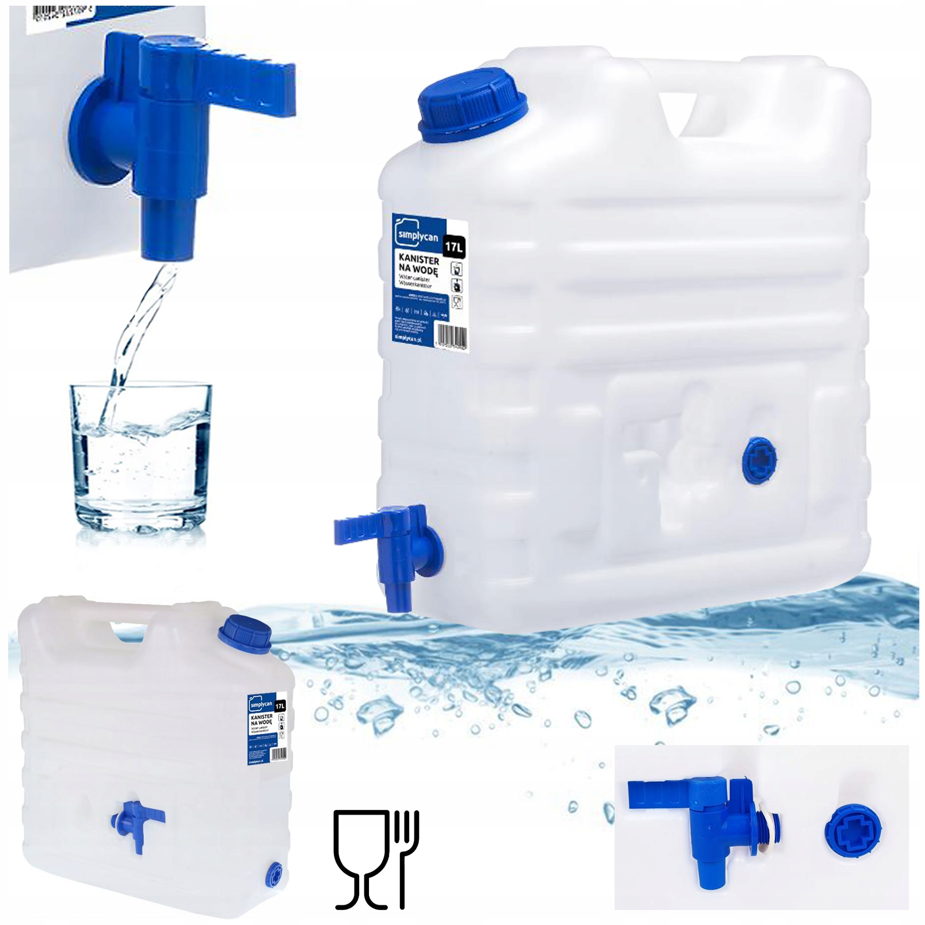 Pojemnik KANISTER na wodę DO PICIA napoje 15L ATEST BANIAK z kranikiem