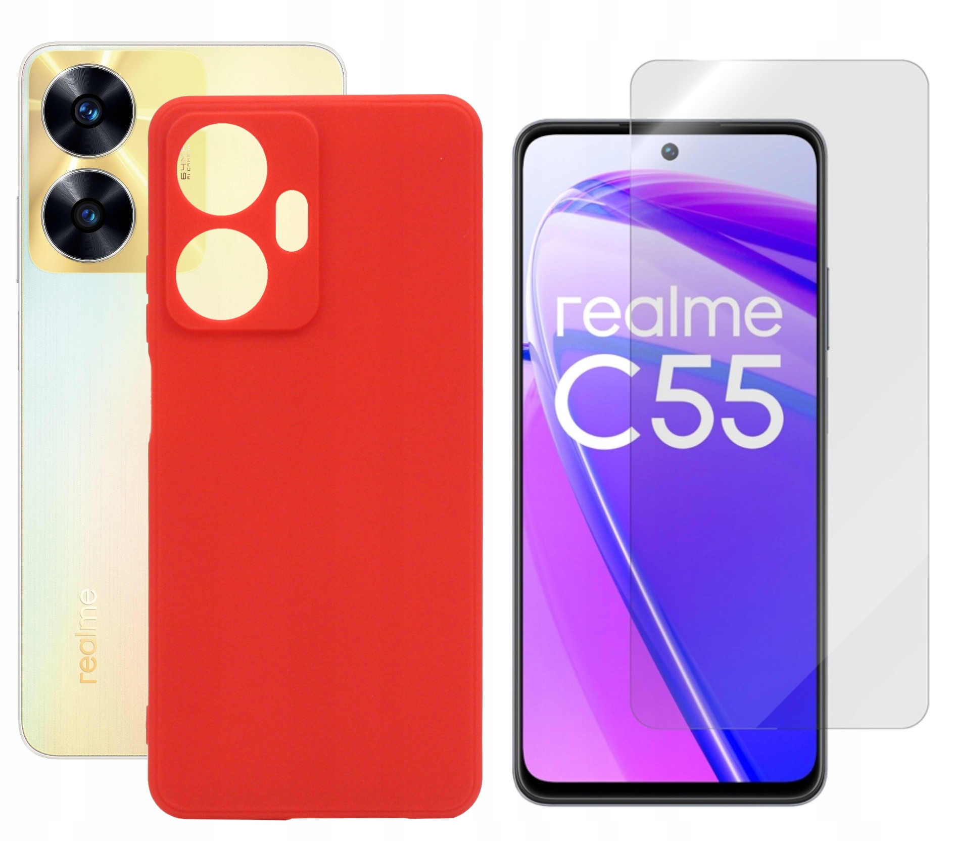 

Etui Jelly Case do Realme C55 czerw Matt Szkło