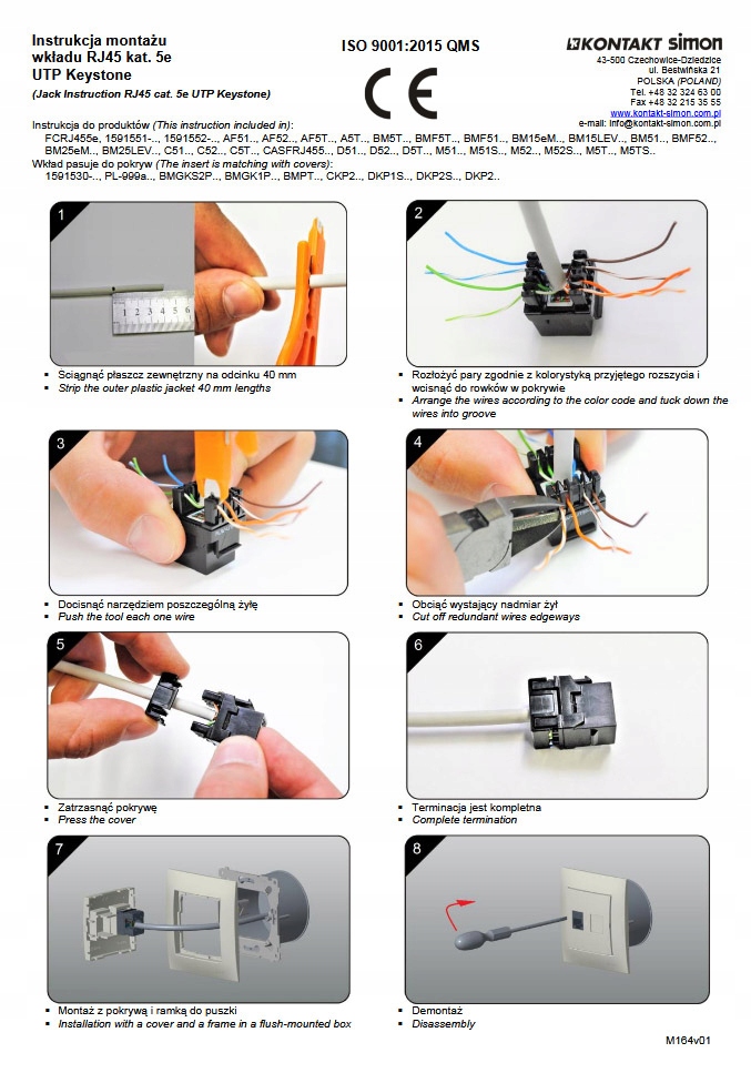 SIMON BASIC GNIAZDO KOMPUTER. KAT6 RJ45 CZARNY MAT Kod producenta BM61.01/49