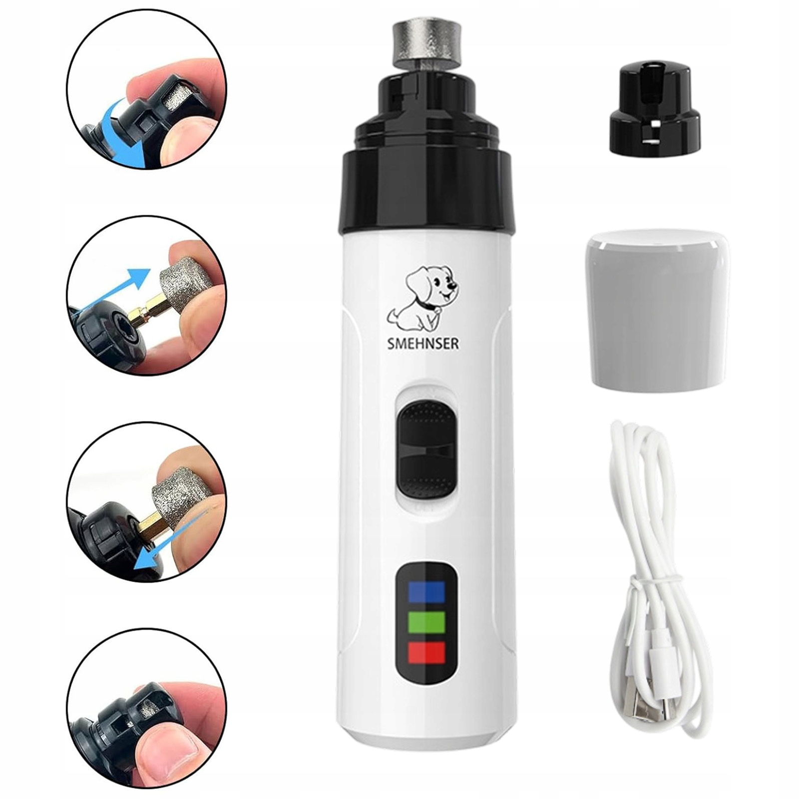 Levně Elektrická Bruska Na Drápky Usb, Vyměnitelná Hlava