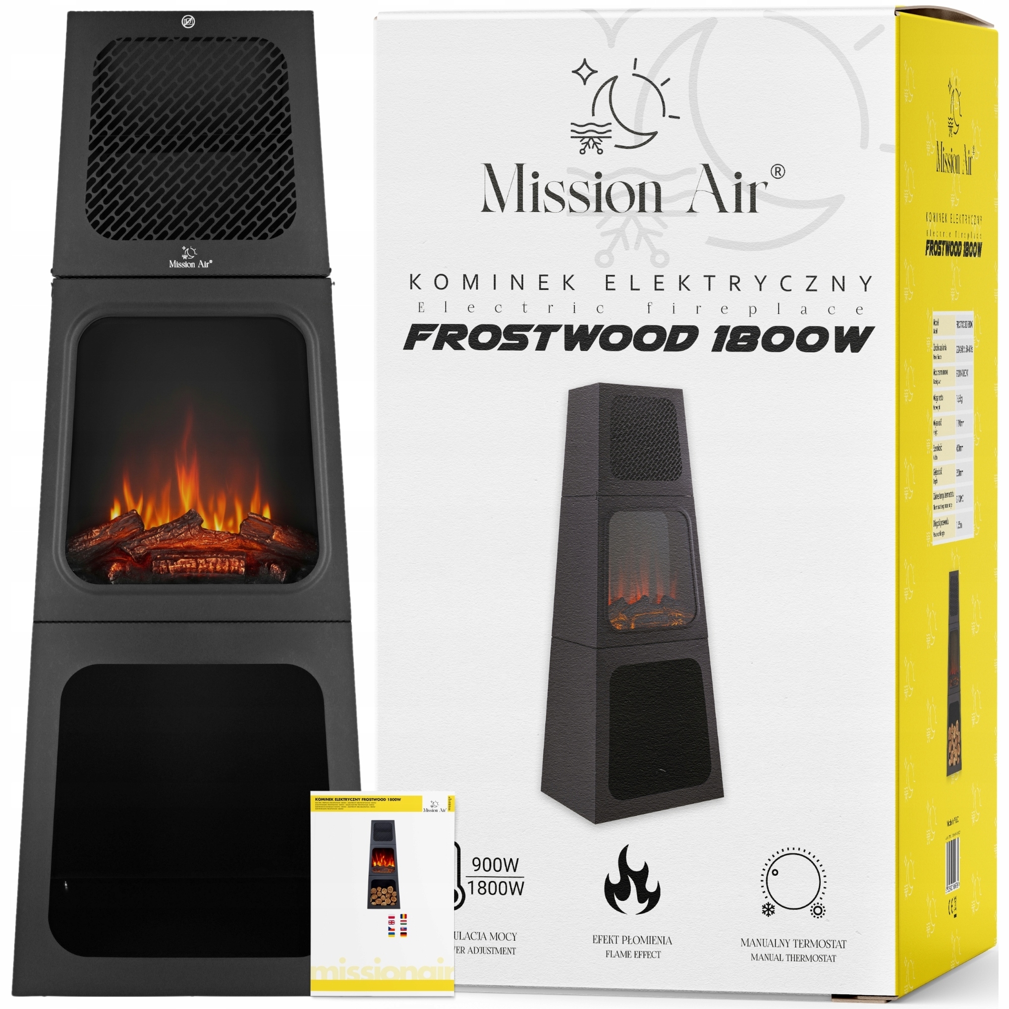 Volně stojící Elektrický Krb s funkcí ohřevu Kamna Termoventilátor