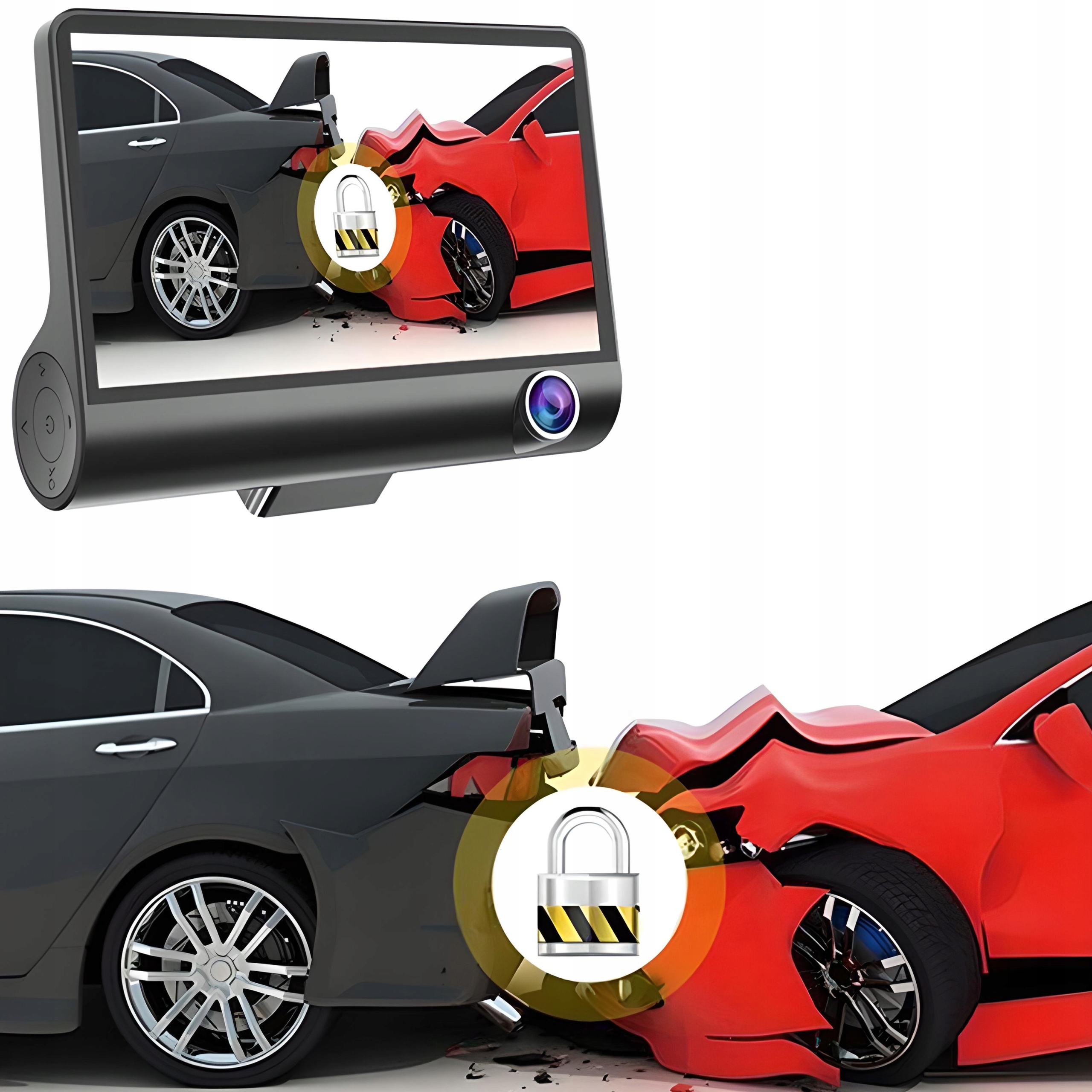 REJESTRATOR JAZDY KAMERA COFANIA FULL HD 3 KAMERY Komunikacja Bluetooth