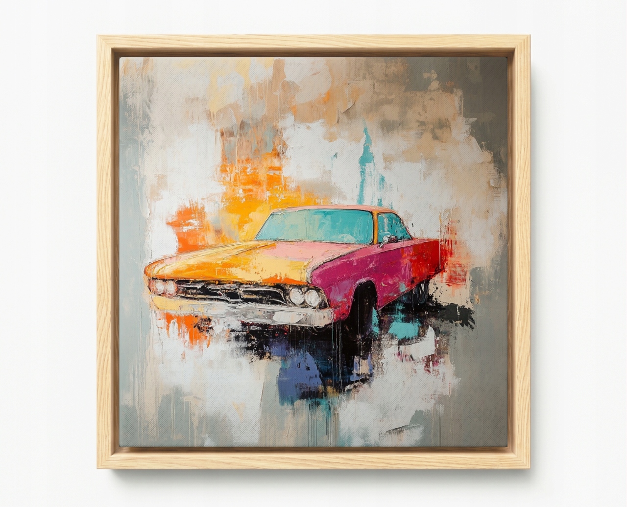 Obraz Rama American Box Grafika Auto Chevrolet Art Deco 50x50