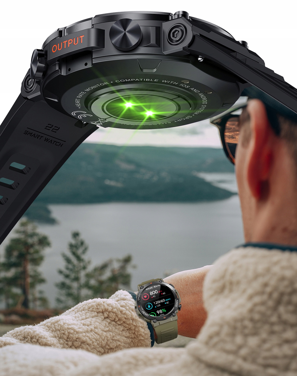 Zegarek męski SMARTWATCH Rubicon ROZMOWY KROKI SMS Model inny