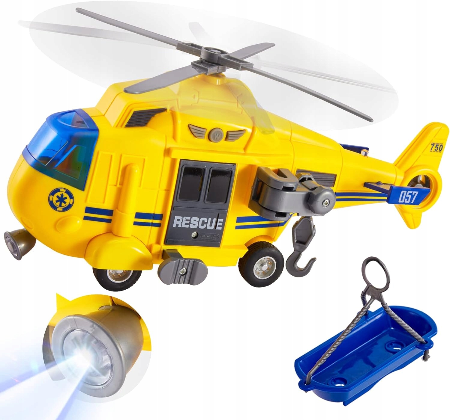 HERSITY Zabawkowy helikopter ratowniczy ze światłem