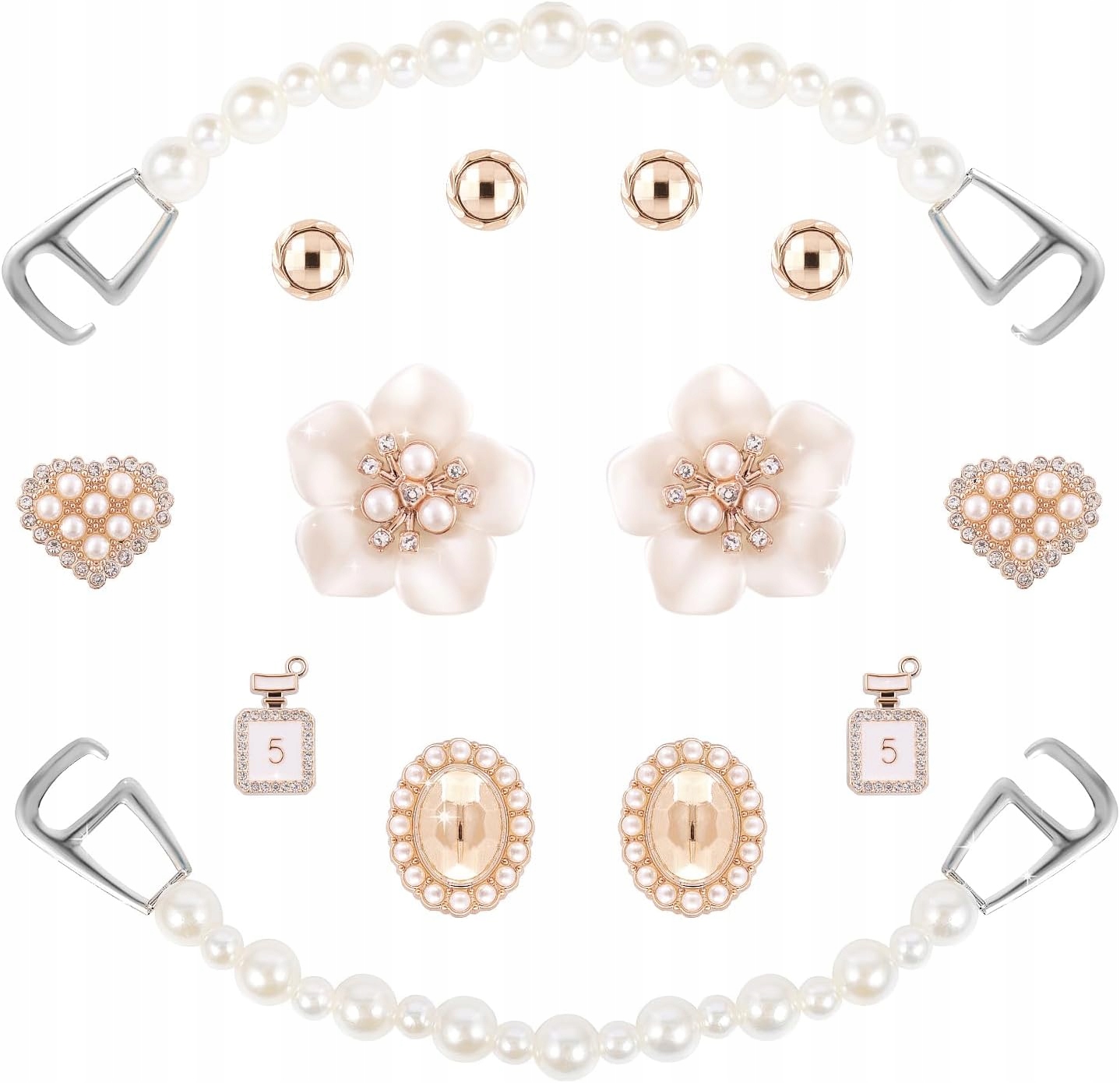 ZAWIESZKI KLIPSY DO BUTÓW 14 szt. – ozdoby dziecięce, prezent Fisynug