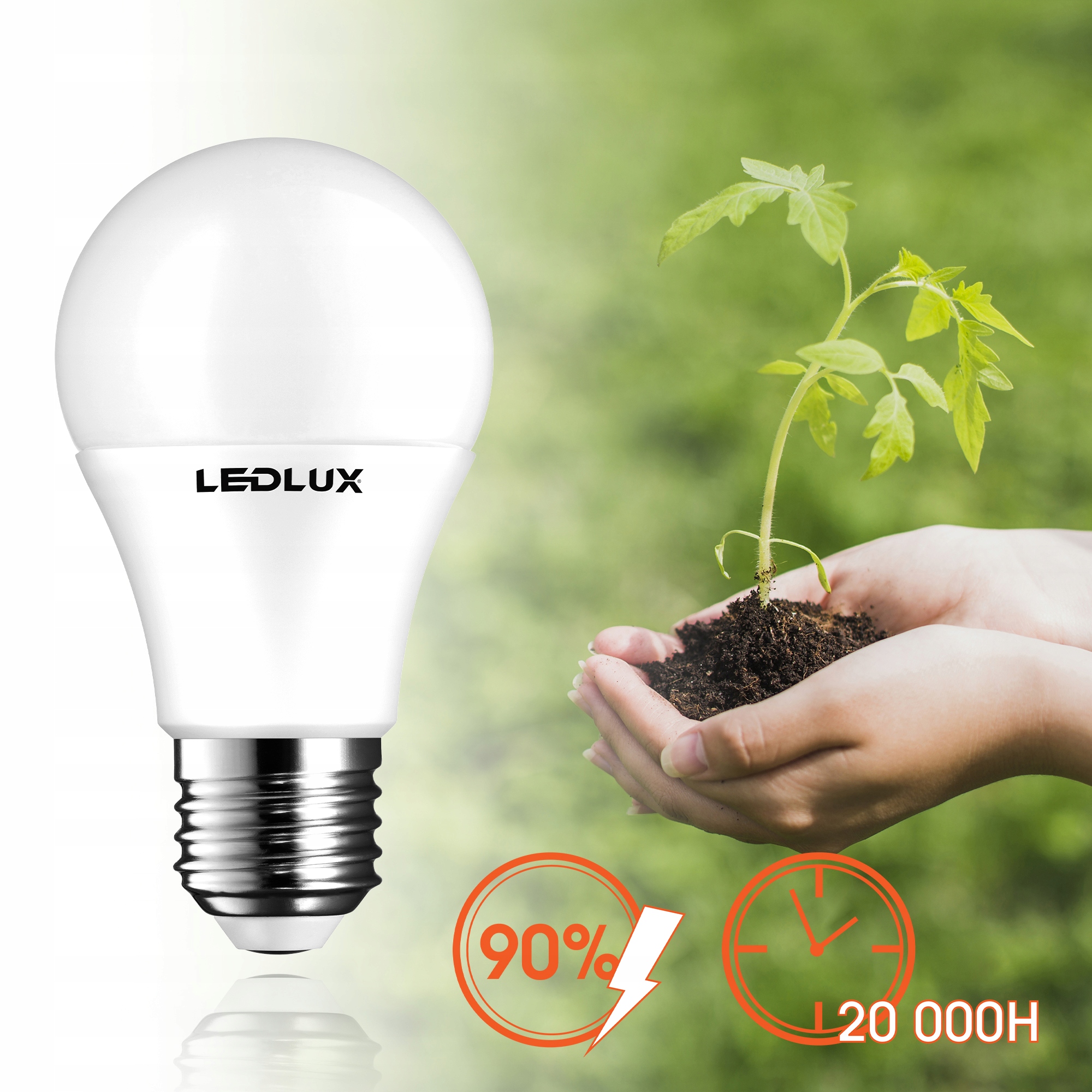 Żarówka LED E27 10W =100W SMD 3000K ciepła Premium LEDLUX nie mruga Kod producenta GLOBE E27 A60 10W WW