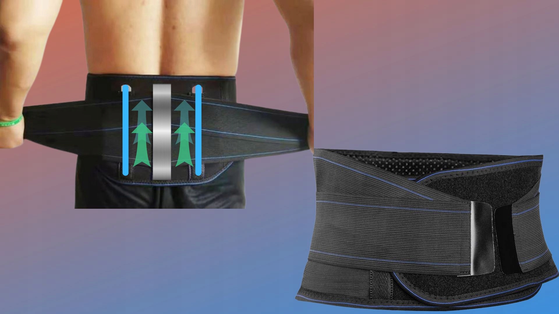 PAS MAGNETYCZNY NA KRĘGOSŁUP LĘDŹWIOWY -24 MAGNESY Rozmiar XL/XXL