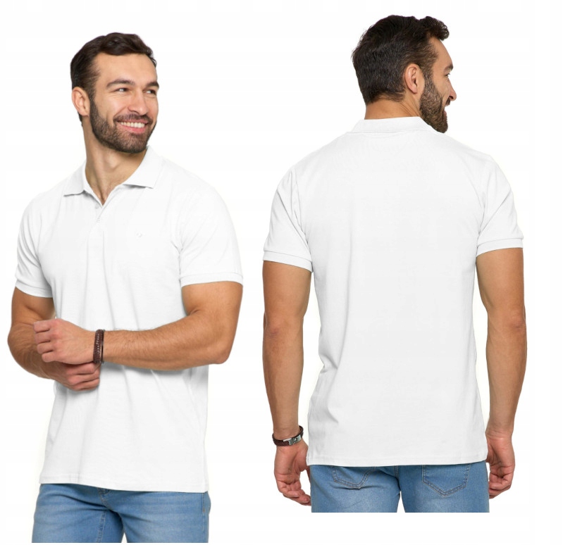 Męska bawełniana koszulka polo Moraj OTP3000-003 biały XXL
