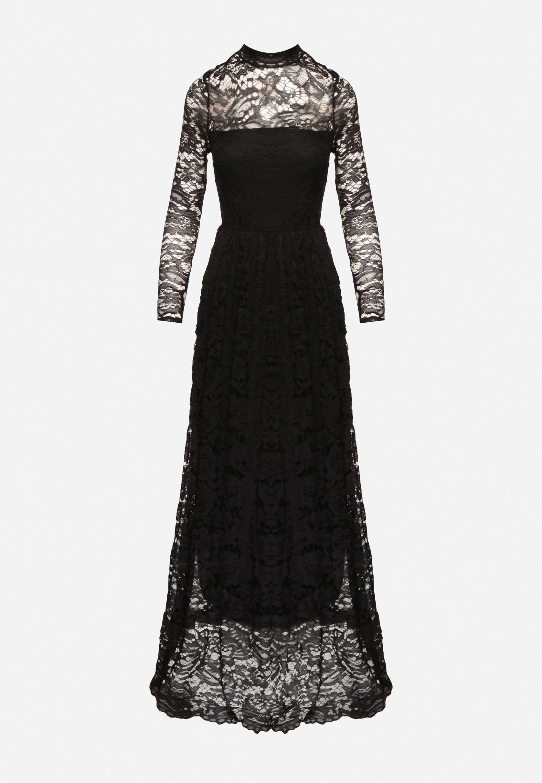 Šaty Renee elegantní maxi rozevřené M/L černé
