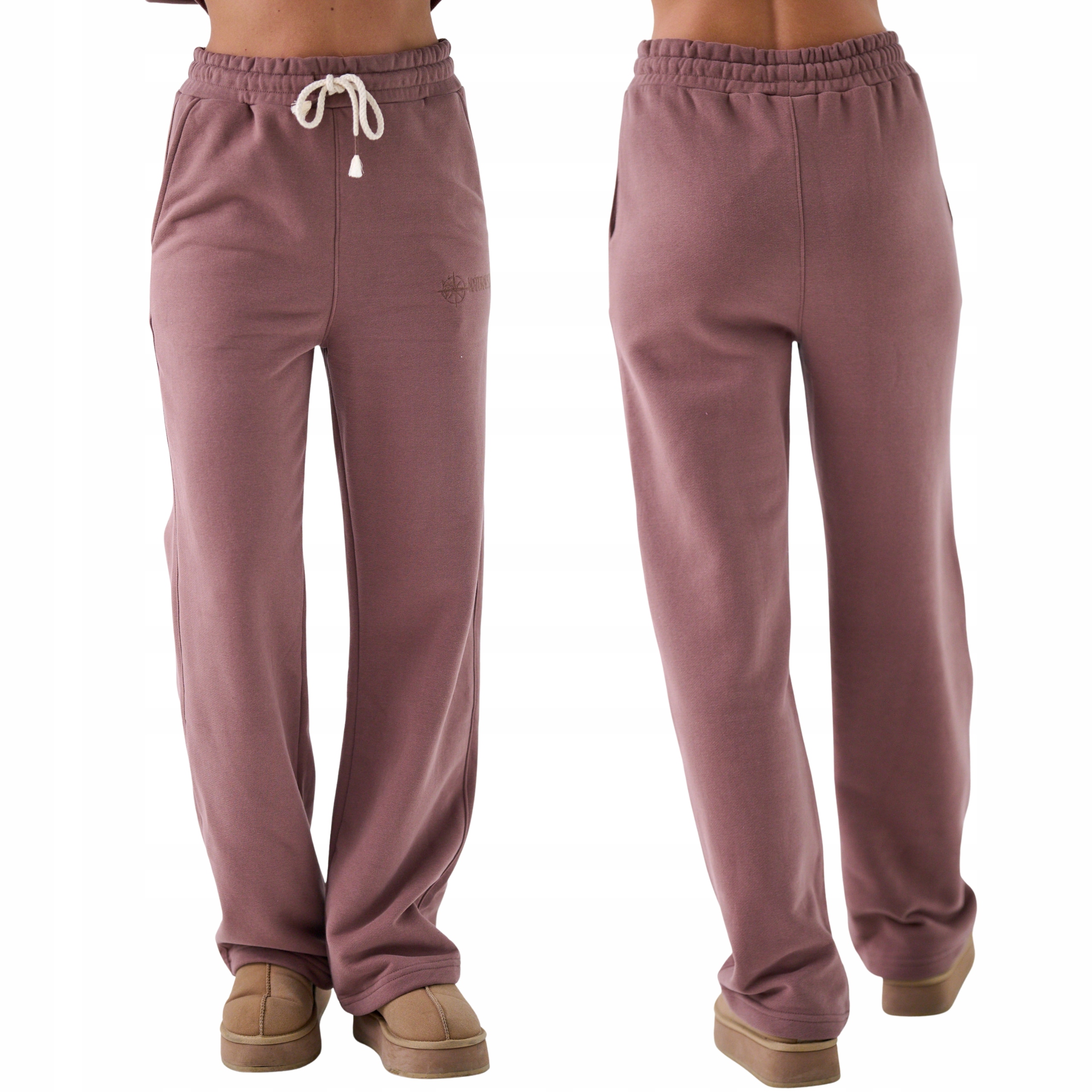 Dámské tepláky klasické rovné nohavice guma Premium sada hnědá XL/XXL