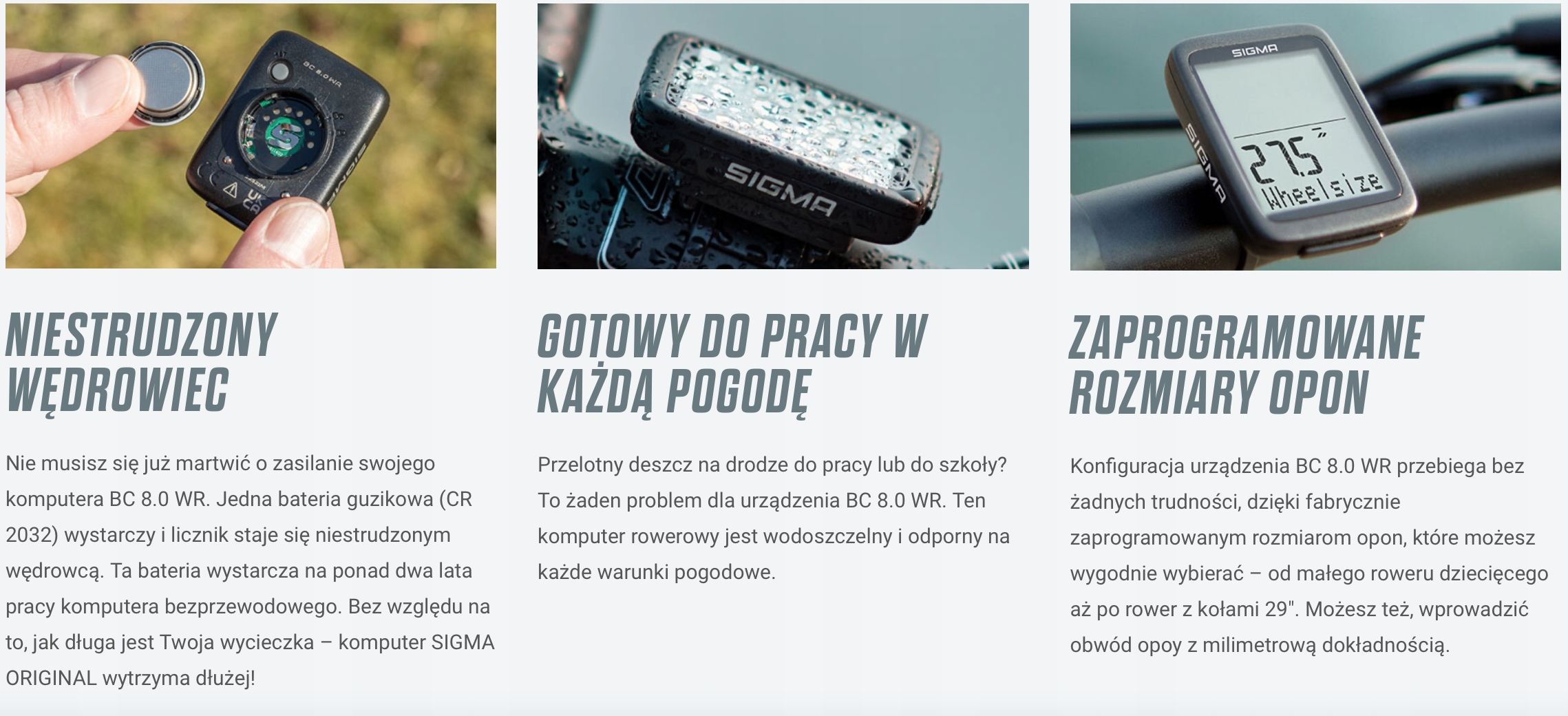 LICZNIK ROWEROWY SIGMA BC 8.0 WR ORIGINALS Kolor dominujący czarny