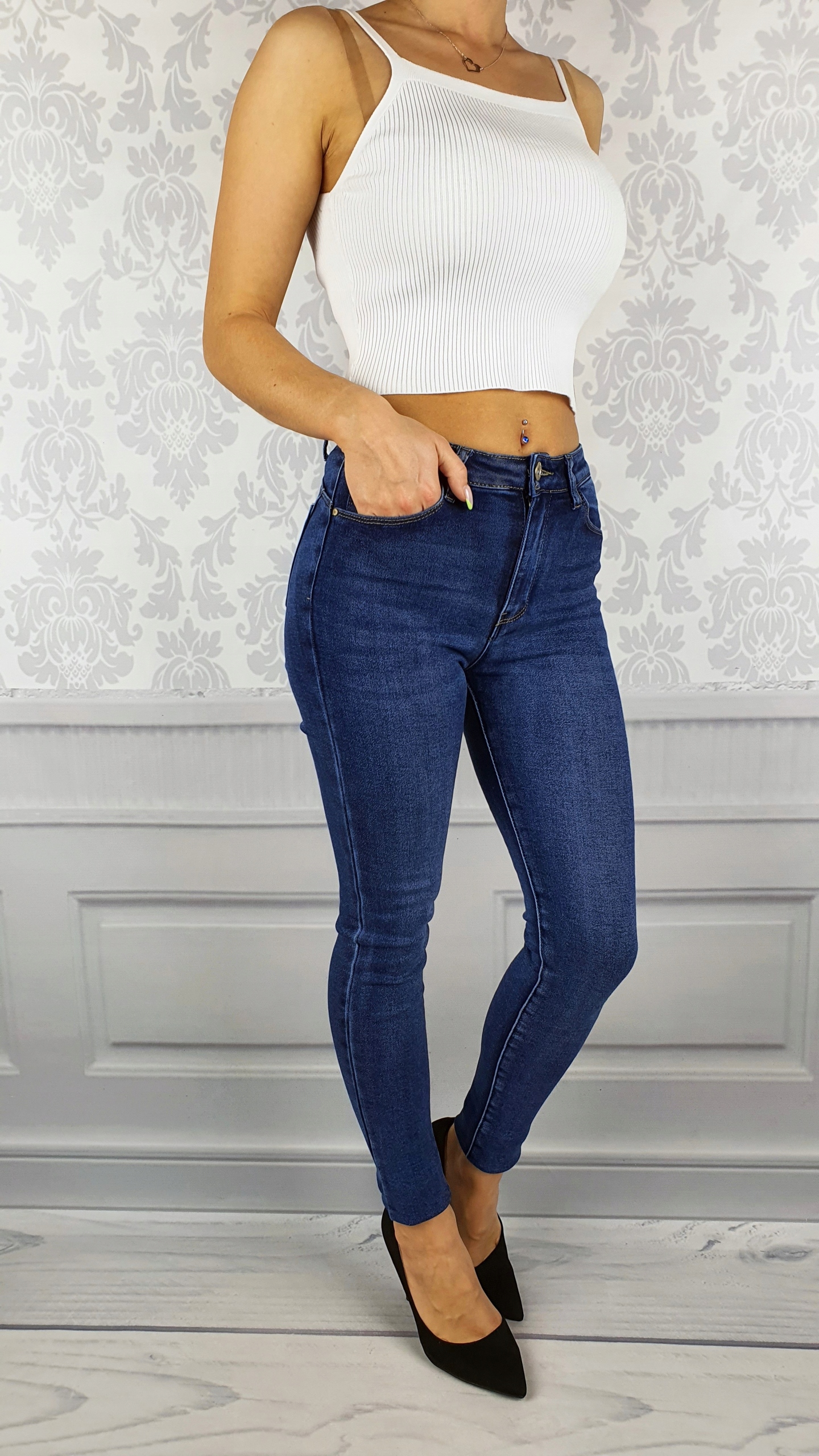 DAMSKIE - SPODNIE - JEANS - MODELUJĄCE - PUSH UP Rozmiar 36